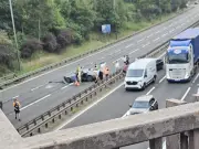 Car Crashes Through Bridge Barrier, Lands on M8 in Paisley, Two Injured