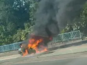 Car Fire on Broad Street in Salford Extinguished by Fire Crews