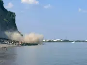 Cliff Collapses Near Sunbathers on Penarth Beach, UK