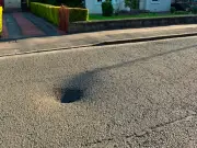 Council teams investigate sinkhole on Stirlingshire road
