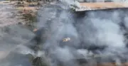 Dramatic video shows wildfires raging in east London as flames destroy 10 acres