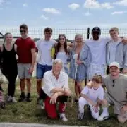 Emmerdale Cast Soar in Wing Walk for Cure Usher Charity