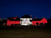 Falklands Government House Lit in England Flag Colors Ahead of World Cup Semi-Final