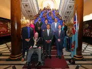 Fiji Rugby Team Visits Liverpool Town Hall Ahead of England Match