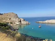 Free Rhodes beach with same views as overpriced St Paul's Bay
