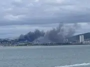 Huge Fire Erupts in Swansea Near Railway Station, Black Smoke Seen for Miles