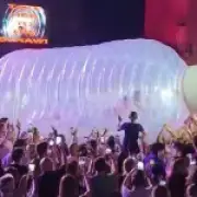 Katy Perry stranded in giant water bottle during Isle of MTV Malta stunt