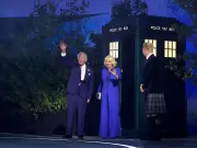 King and Queen arrive in Tardis at Commonwealth Games opening