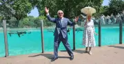 King Charles and Queen Camilla give penguin health check at London Zoo