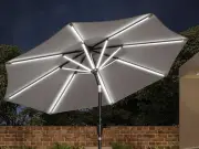 Large £147 Patio Parasol with Solar LEDs Reduced to £77.40