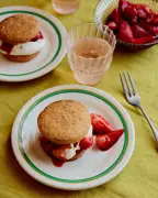 Marie Frank's Strawberry Shortcakes and Cardenales with Apricot Compote