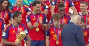 Mikel Merino Mimics Donald Trump During Spain's World Cup Trophy Lift