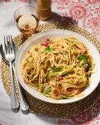 Pasta with Courgette, Onion and Raw Tomato Salsa Recipe by Rachel Roddy
