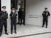 Police guard interim No 10 North site in Manchester city centre