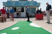Prince of Wales plays crazy golf and discusses fishing in Hastings visit