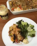 Ratatouille and Potato Gratin: A Provencal Classic with a Cheesy Crumb Topping