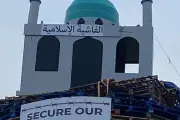 Replica of Mosque Placed on Top of Loyalist Bonfire in Moygashel