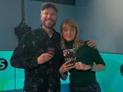 Rick Edwards pays tribute to Rachel Burden as they leave BBC Radio 5 Live Breakfast