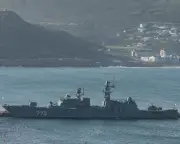 Russian warship fires cannon 45 miles off UK coast