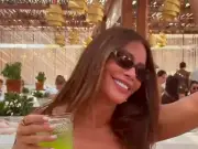 Sofia Vergara Dances in Plunging Red Minidress on Greece Holiday