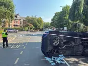 Three-Vehicle Crash on Station Road in Benton Closes Road, Police Cordon in Place