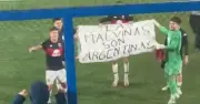 Tigre Players Hold Falklands Banner After Win, Chant Anti-English Slogans