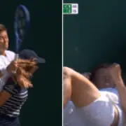 Wimbledon star Demi Schuurs requires medical attention after colliding with ball girl