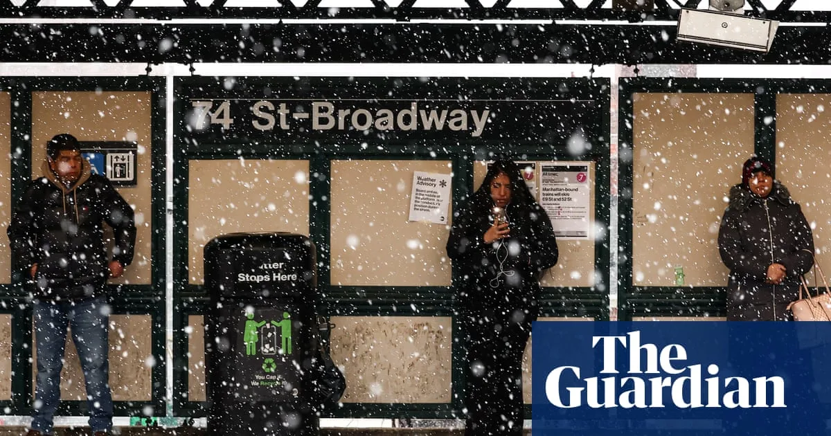 New York imposes citywide travel ban as blizzard warnings sweep US north-east