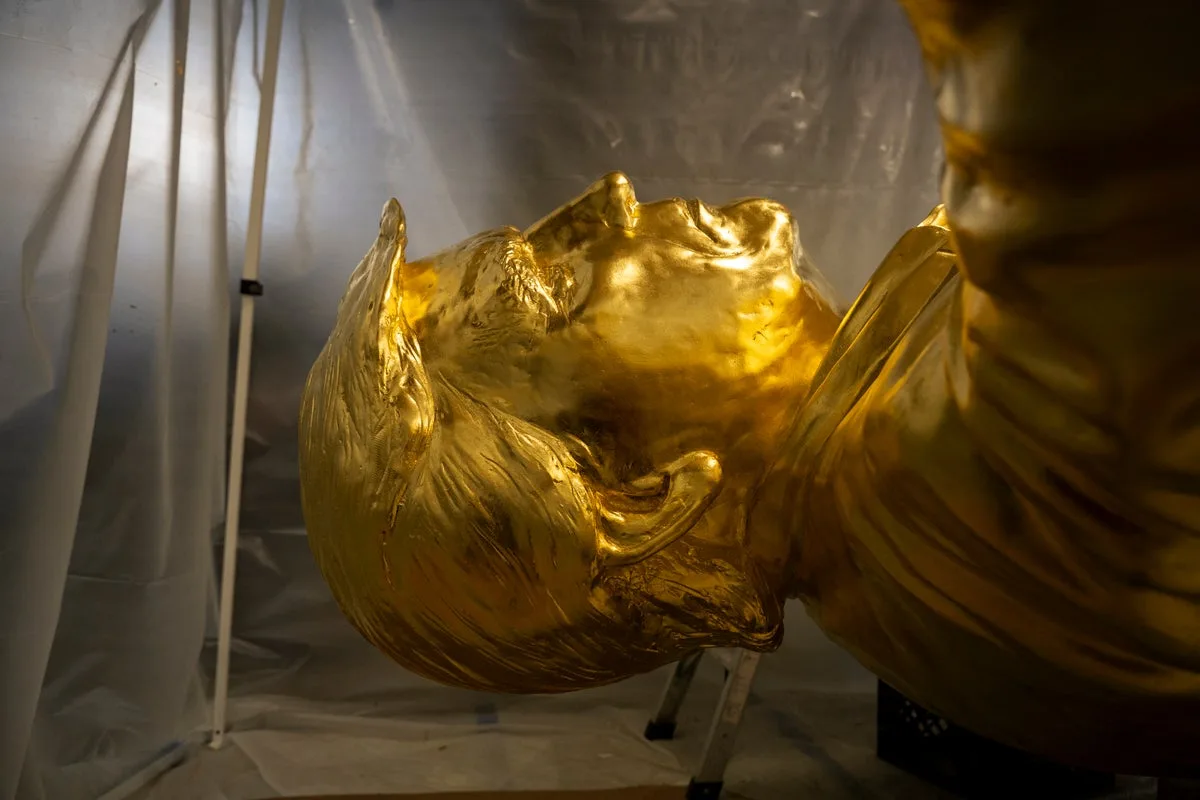 Sculptor of Trump's gold-leaf statue says pitching $60k upgrade was an easy sell