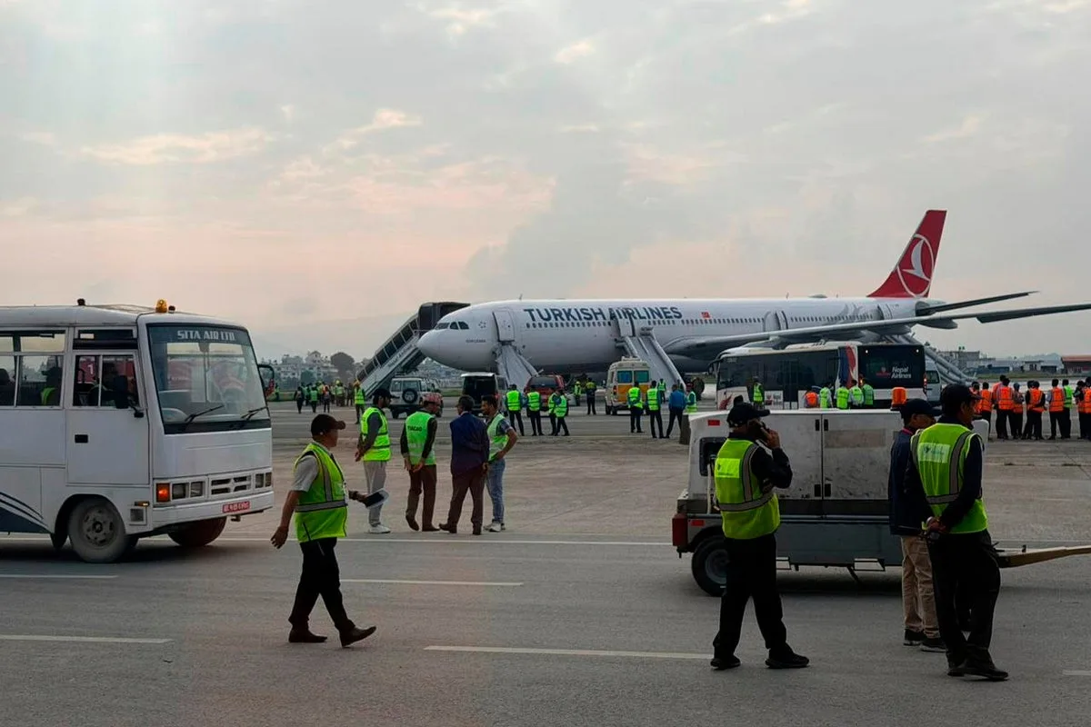 Turkish Airlines jet catches fire on landing in Nepal, all safe