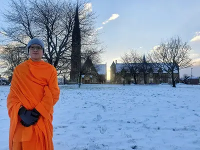 Buddhist monk attacked by masked youths on e-bike in UK park