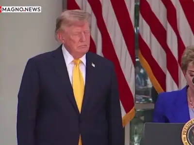Donald Trump appears to fall asleep again during Rose Garden address