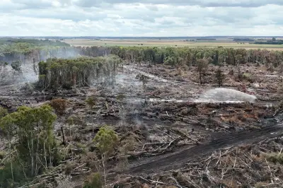 Firefighters Still Battling Peatland Fire at Holme Fen After 11 Days