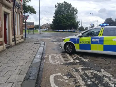 Forensics at Blyth roundabout after collision sends person to hospital
