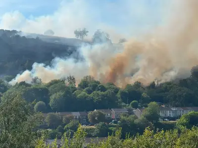 Four teens arrested after wildfire spreads across Rhondda valley