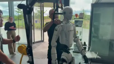 Humanoid Robot Zomet Spotted Walking in Cramlington by Residents