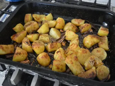 Parboil and freeze roast potatoes for extra crispy results
