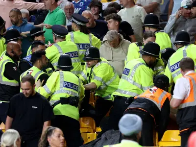 Police break up brawl in stands during Wolves-Port Vale cup clash