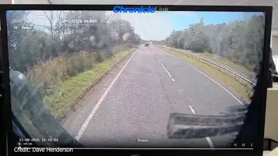 Shocking A1 dashcam footage shows motorhome U-turn in Northumberland