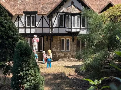 Tiny topless streaker returns to model village after fan vote