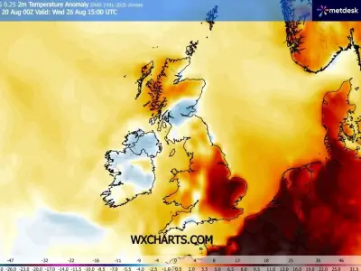 UK weather maps show 30C heat returning to seven English counties next week