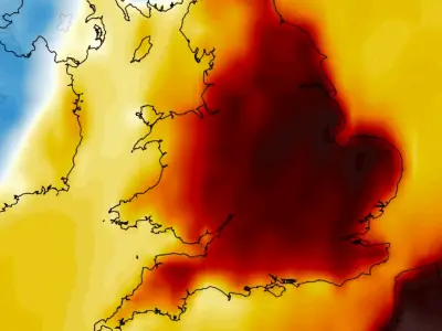 UK weather maps show 34C heat surge with 15 counties above 31C
