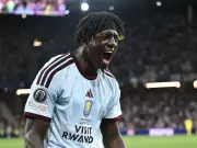 Aston Villa fan moons live on TNT Sports during PSG clash