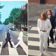 Beatles Biopic Stars Recreate Iconic Abbey Road Photo