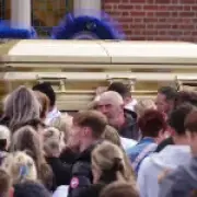 Boy, 15, killed in M9 wrong-way crash laid to rest in gold coffin