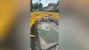 Burst water main in Withington creates 'bubbling mountain spring'