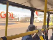 Bus crashes into plane wing at Brazil airport during boarding