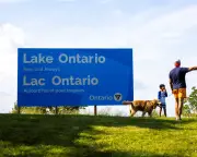 Canada erects giant 'Lake Ontario' sign in spat with Trump over renaming