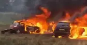 Cars set ablaze at memorial as gang violence erupts in Teesside