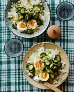 Cucumber Rice with Fudgy Eggs: A Refreshing Hot-Cold Weeknight Dish
